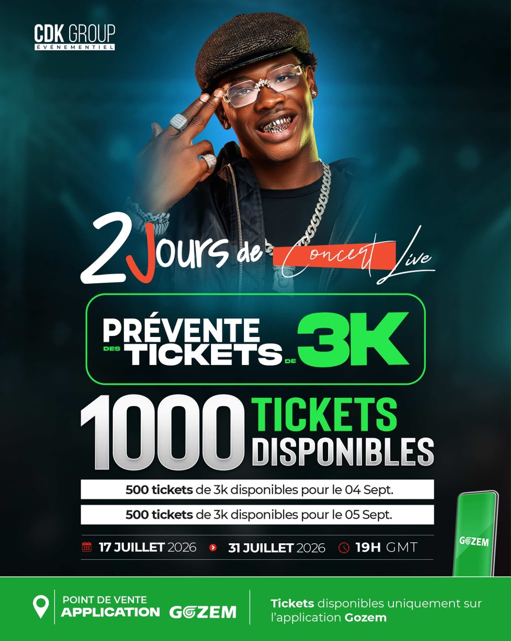 Concert de Joachin Migos : la prévente des billets se poursuit jusqu'au 31 juillet à 3 000 FCFA